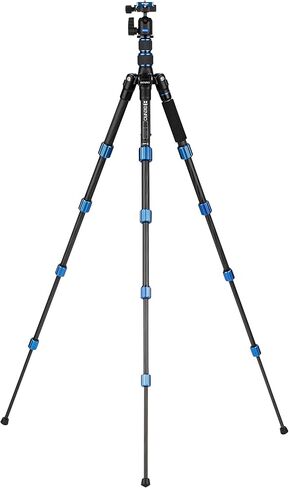 Benro Slim Travel Aluminum Tripod Kit – Lightweight 5-Section Tripod with N00 Ball Head, Arca-Swiss Plate, Reverse Folding Legs & Carrying Case for DSLR, Mirrorless & Smartphone Cameras (FSL09AN00) in Kuwait