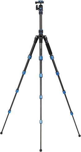 Benro Slim Travel Aluminum Tripod Kit – Lightweight 5-Section Tripod with N00 Ball Head, Arca-Swiss Plate, Reverse Folding Legs & Carrying Case for DSLR, Mirrorless & Smartphone Cameras (FSL09AN00) in Kuwait