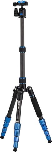 Benro Slim Travel Aluminum Tripod Kit – Lightweight 5-Section Tripod with N00 Ball Head, Arca-Swiss Plate, Reverse Folding Legs & Carrying Case for DSLR, Mirrorless & Smartphone Cameras (FSL09AN00) in Kuwait
