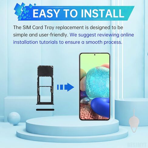 بالنسبة إلى Samsung Galaxy A71 SIM ، استبدال علبة بطاقة SIM (إصدار SIM واحد) Prism Crush Black Card Tresh Slot Adapter مع قاذف الإبرة لـ A71 SM-A715F in Saudi Arabia