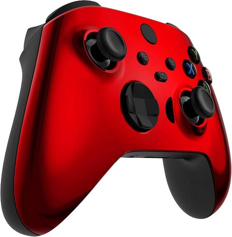 Custom Controllerzz Red Chrome Controller Bundle – Includes Red Chrome Custom Wireless Controller for Xbox Series X/S, Xbox One, PC & Braided USB-C Cable & Universal Protective Case in Saudi Arabia