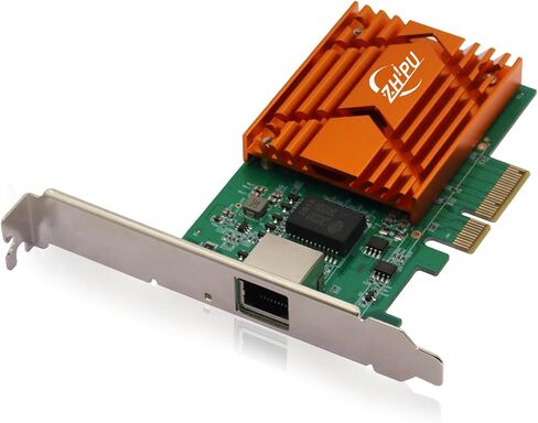 PCIEX4 10G RJ45 محول شبكة Ethernet ، بطاقة بيانات NIC أحادية المنفذ ، 10/100/1000M/2.5G/5G/10GBPS معدل بيانات ، دعم Windows Server/Linux/Ubuntu ، الأخضر in Kuwait