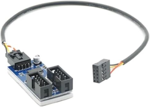 Motherboard 9-pin USB Head Multiplier 1 to 2 Ports 4 Ports 9PIN Female 1 Drag 4 Splitter Adapter Card Cable in Saudi Arabia