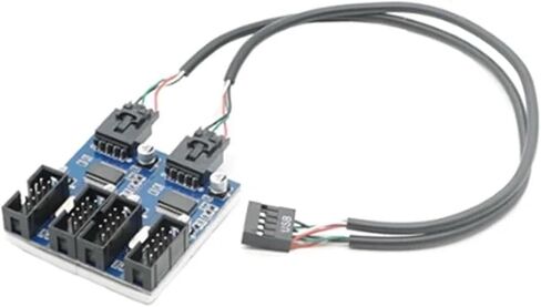 Motherboard 9-pin USB Head Multiplier 1 to 2 Ports 4 Ports 9PIN Female 1 Drag 4 Splitter Adapter Card Cable in Saudi Arabia