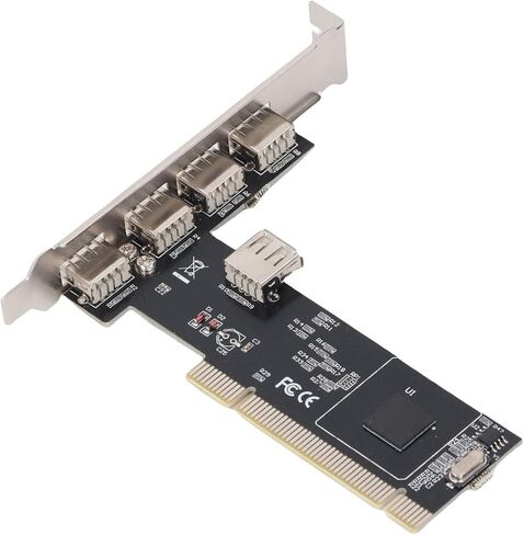 PCI E to USB 2.0 Card PCI E USB 2.0 Expansion Card 4 External Ports 1 Internal Port 480Mbps High Speed Backward Compatible with USB 1.0/1.1 for Desktop Computer in Saudi Arabia