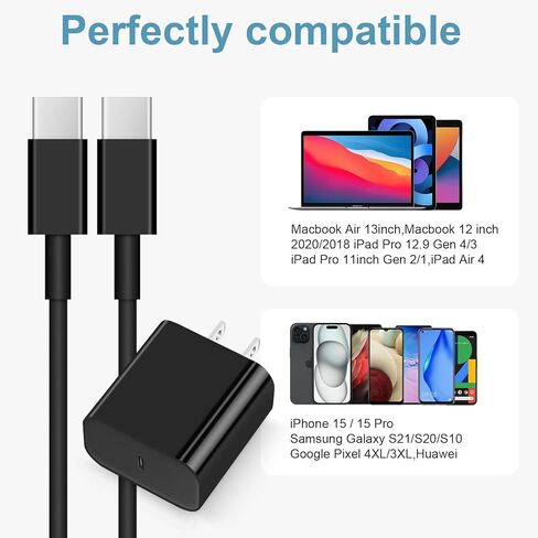 iPhone 17 16 15 Charger Fast Charging USB C Charger Block 2-Pack Type C Chargers iPhone 17 Chargers 6FT Cord for iPhone 17/17 Plus/17 Pro/17 Pro Max/16/16 Plus/16 Pro/16 Pro Max/15/15 Pro Max in Kuwait