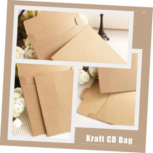 25Pcs Kraft CD Envelopes Multi Function CD Storage Bags for Easy Organization and Lightweight CD Pockets to Protect Your Collection for Music Enthusiasts in Saudi Arabia