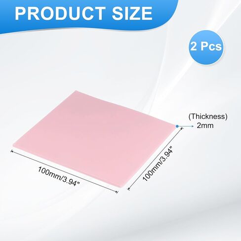 PATIKIL Thermal Pads 100x100x2mm, 2 Pack Silicone Cooling Thermal Pad for CPU GPU IC PCIe M.2 2280 SSD NVMe Heatsink, Pink in Saudi Arabia