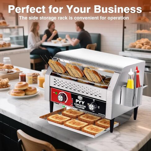 PYY Commercial Commercial Commercial Toaster - محامصات الحزام الصناعي الكهربائي الفرن من الفولاذ المقاوم للصدأ من الفولاذ المقاوم للصدأ TOSTADORA TRANSPORTADA لخبز الكعك بوفيه مطعم 450 شريحة/ساعة in Kuwait