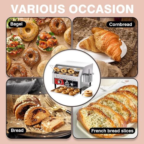 PYY Commercial Commercial Commercial Toaster - محامصات الحزام الصناعي الكهربائي الفرن من الفولاذ المقاوم للصدأ من الفولاذ المقاوم للصدأ TOSTADORA TRANSPORTADA لخبز الكعك بوفيه مطعم 450 شريحة/ساعة in Kuwait