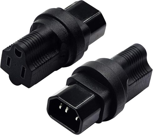 3 Prong USA C14 to NEMA 5-15R Plug Power Adapter for Standard Computer Power Adapter 15A/125V (IG-320) (NEMA 5-15R to IEC 60320-C14)(2 Pack) in Saudi Arabia