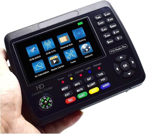 مكتشف الأقمار الصناعية الرقمية ، V10 Finder Prosatellite Signal Finder Meter Meter Meter Satfinde Digital Satellite Finder 4.3 Inch LCD STANTER in Kuwait