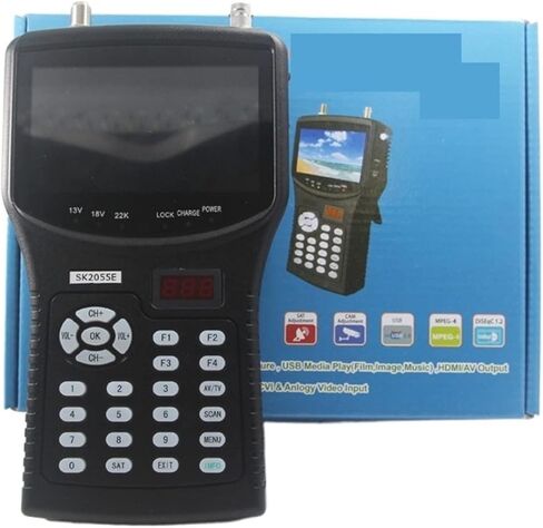 Finder Digital Satellite Finder ، SAT Finder HD Test CCTV Camera LCD Backlight Button 4.3 بوصة اختبار إشارة DVB-S/S2 مع AV USB SK2055E MPEG4 ، MATELITE METER in Kuwait