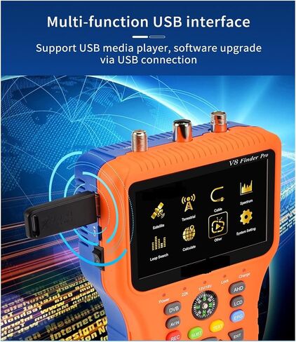 Digital Satellite Finder, V8 Finder Pro DVB-S2 DVB-T2 DVB-C AHD H.265 Satellite Meter Satellite Finder,Satellite Finder Meter in Saudi Arabia