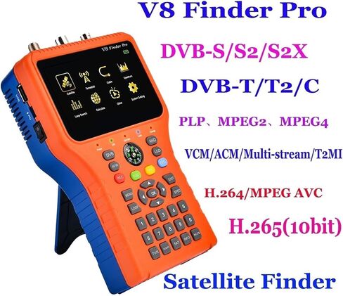 Digital Satellite Finder, V8 Finder Pro DVB-S2 DVB-T2 DVB-C AHD H.265 Satellite Meter Satellite Finder,Satellite Finder Meter in Saudi Arabia