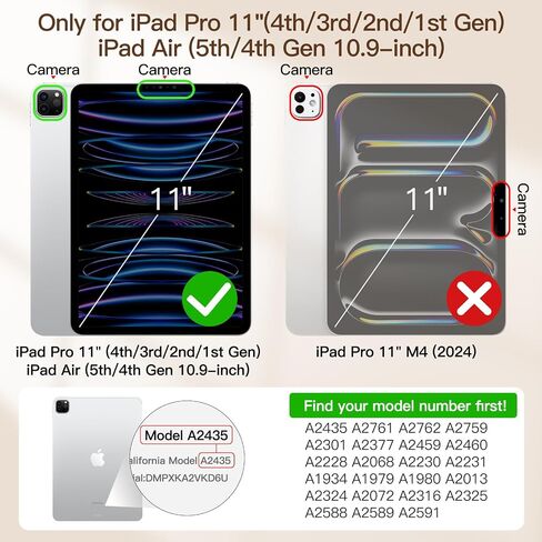 JETech Magnetic Case for iPad Pro 11 Inch (2022/2021/2020/2018 Model), and iPad Air 5/4 (10.9-Inch 2022/2020), Support Pencil 2nd Gen Charging, Magnetic Attachment (Starlight) in Saudi Arabia