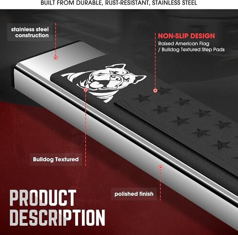 لوحة تشغيل DNA MOTORING مقاس 6 بوصات مصنوعة من الفولاذ المقاوم للصدأ متوافقة مع 07-18 Silverado/Sierra 1500، 07-19 Silverado 2500HD 3500HD Crew Cab، STEPB-ZTL-8017 in Kuwait