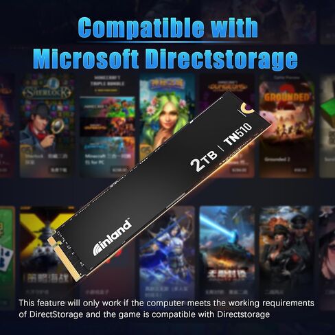 INLAND 2TB TN510 NVMe SSD Internal Solid State Drive - Gen 5x4, PCIe5.0 M.2 2280, seq. Read Speed up to 10,000 MB/s, for AI Applications, Gaming, and Video Editing in Saudi Arabia
