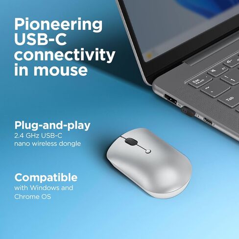 لينوفو 400 USB-C ماوس لاسلكي صغير الحجم، أسود in Kuwait