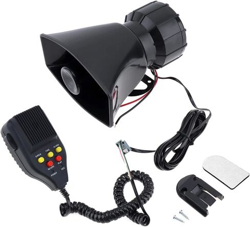 سيارة صفارة الإنذار قرن 12V 3 نغمة مركبة صفارة الإنذار مع نظام مكبر صوت ميكروفون با 100W مكبر للصوت الطوارئ مع الميكروفون لزارب شاحنة شاحنة 12 فولت in Saudi Arabia