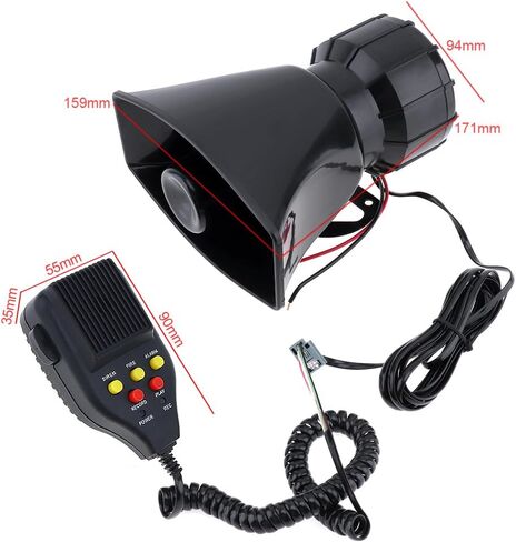 سيارة صفارة الإنذار قرن 12V 3 نغمة مركبة صفارة الإنذار مع نظام مكبر صوت ميكروفون با 100W مكبر للصوت الطوارئ مع الميكروفون لزارب شاحنة شاحنة 12 فولت in Saudi Arabia