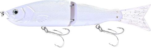White 2 Segment Jointed Swimbaits,18cm 52g Fishing Lure Attractive Lightweight Bold Fake Floating Minnow for Bait Slow Sinking for Freshwater Saltwater Angling,Topwater Lures,Baits and Attractants in Saudi Arabia