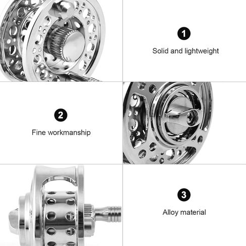 Metal Fly Fishing Reel Full Metal Design Left/Right Hand Interchangeable Lightweight Fishing Gear for Anglers in Kuwait