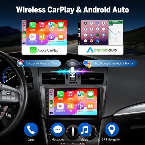 Eonon M3BLX7 Car Stereo Android 14 Receiver for Mazda 3 2010-2013,Wireless CarPlay & Android Auto Headunit, 9" Touchscreen GPS Navigation,Bluetooth,AM/FM,SWC, 3G+32G in Kuwait