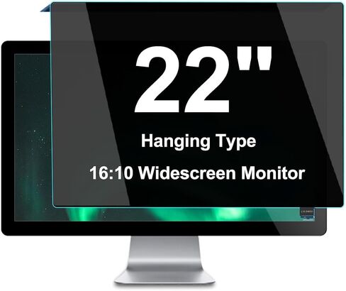 22 inch (16:10 Aspect Ratio), Hanging Type Computer Privacy Screen Filter for 19-34 Inch, Blocking Blue Light Glare Eye Protection Shield, Anti-Scratch Anti-Spy Screen Protector Panel in Saudi Arabia