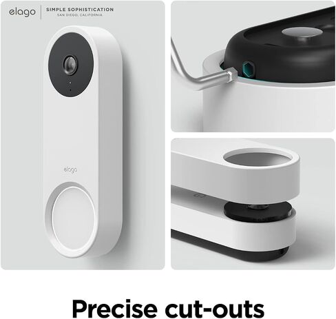 elago Silicone Case Compatible with Google Nest Hello Video Doorbell (Wired, 2nd Gen) - Weather and UV Resistant, Perfect Color Match, Clean Finish (Black) in Saudi Arabia
