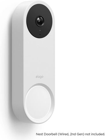 elago Silicone Case Compatible with Google Nest Hello Video Doorbell (Wired, 2nd Gen) - Weather and UV Resistant, Perfect Color Match, Clean Finish (Black) in Saudi Arabia