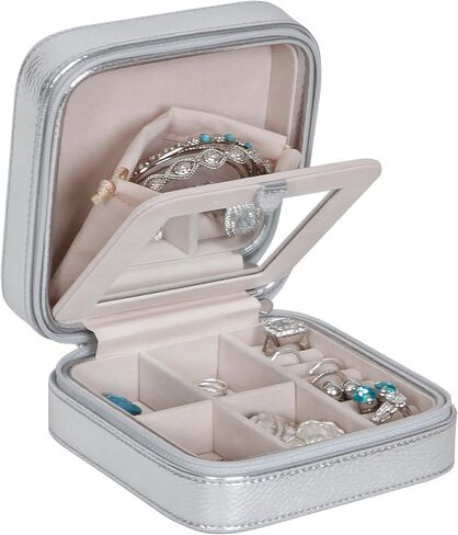 Metallic Gold Faux Leather Luna Travel Jewelry Case by Mele & Co. in Kuwait