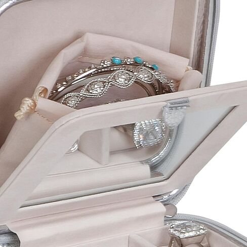 Metallic Gold Faux Leather Luna Travel Jewelry Case by Mele & Co. in Kuwait