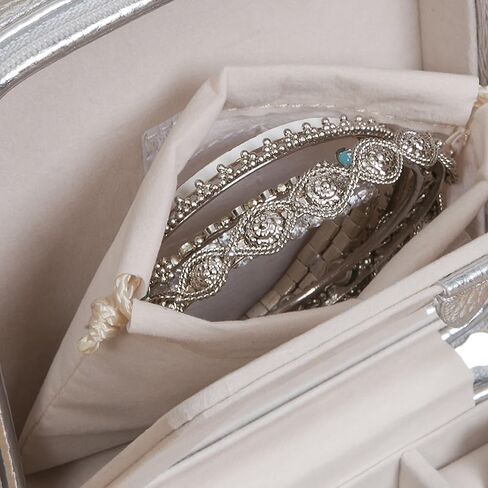 Metallic Gold Faux Leather Luna Travel Jewelry Case by Mele & Co. in Kuwait