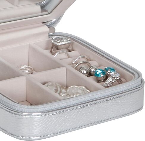 Metallic Gold Faux Leather Luna Travel Jewelry Case by Mele & Co. in Kuwait