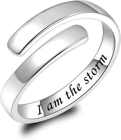 BEILIN 925 Sterling Silver Inspirational Jewelry Rings Adjustable Ring Personality Encouragement Gift for Teens Girls Women in Kuwait