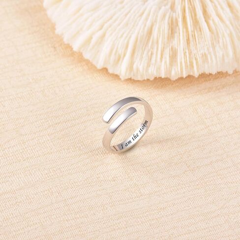 BEILIN 925 Sterling Silver Inspirational Jewelry Rings Adjustable Ring Personality Encouragement Gift for Teens Girls Women in Kuwait