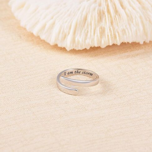 BEILIN 925 Sterling Silver Inspirational Jewelry Rings Adjustable Ring Personality Encouragement Gift for Teens Girls Women in Kuwait