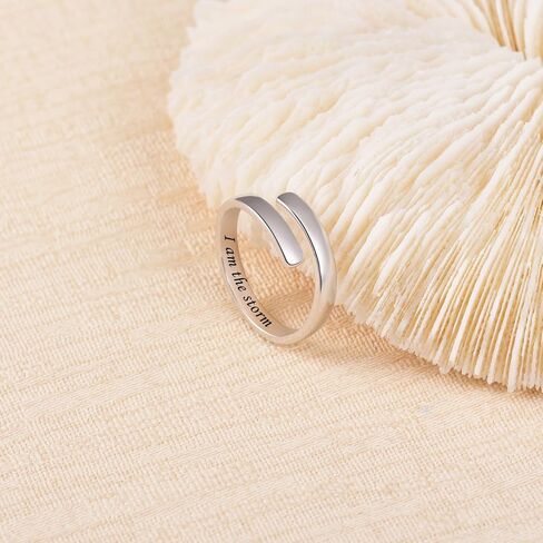 BEILIN 925 Sterling Silver Inspirational Jewelry Rings Adjustable Ring Personality Encouragement Gift for Teens Girls Women in Kuwait
