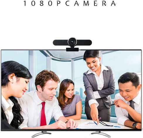 JACKLY Conference Room Camera with Microphone and Speaker, Wide Angle USB Video Conference Camera for Mac, PC, Laptop, Desktop (Black Big) in Kuwait