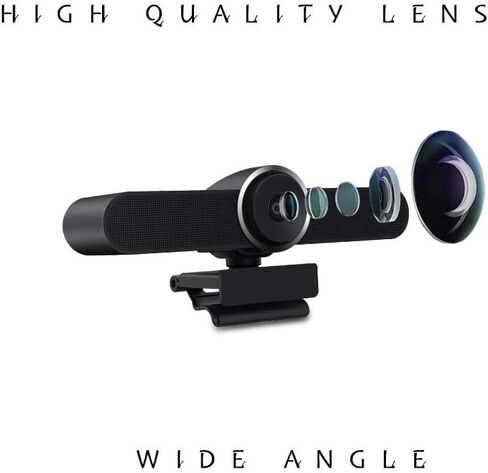 JACKLY Conference Room Camera with Microphone and Speaker, Wide Angle USB Video Conference Camera for Mac, PC, Laptop, Desktop (Black Big) in Kuwait