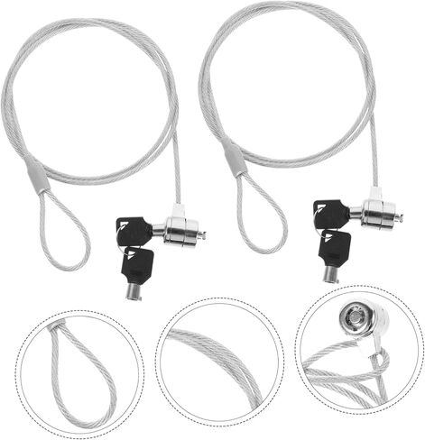 Homoyoyo 2sets Laptop Locking Cable for Laptop Accessories Electronic Lock Security Hardware in Saudi Arabia