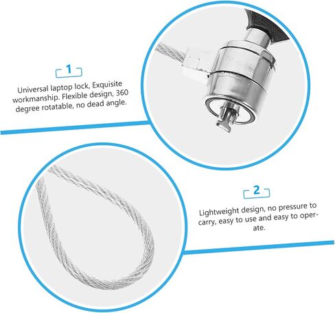 Homoyoyo 2sets Laptop Locking Cable for Laptop Accessories Electronic Lock Security Hardware in Saudi Arabia