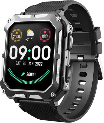 Rugged Smart Watch for Men, Original Smartwatch, Waterproof Digital Watch for The Toughest Jobs, with Fitness Trackers, Heart Rate Monitor, IP68, Pedometer, Workout Modes and More in Saudi Arabia