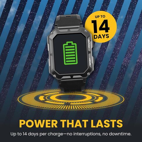 Rugged Smart Watch for Men, Original Smartwatch, Waterproof Digital Watch for The Toughest Jobs, with Fitness Trackers, Heart Rate Monitor, IP68, Pedometer, Workout Modes and More in Saudi Arabia