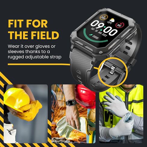 Rugged Smart Watch for Men, Original Smartwatch, Waterproof Digital Watch for The Toughest Jobs, with Fitness Trackers, Heart Rate Monitor, IP68, Pedometer, Workout Modes and More in Saudi Arabia