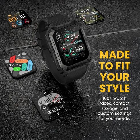 Rugged Smart Watch for Men, Original Smartwatch, Waterproof Digital Watch for The Toughest Jobs, with Fitness Trackers, Heart Rate Monitor, IP68, Pedometer, Workout Modes and More in Saudi Arabia