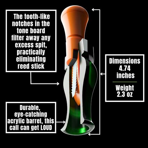 Dubar OG Double Reed Duck Call | Mallard Duck Call | برميل الاكريليك الخضراء in Kuwait