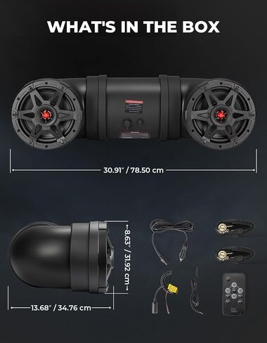 مكبر صوت Kemimoto ATV 8 بوصة 8 بوصة من شريط صوت ATV ATV مع أوضاع الضوء RGB ، مكبرات الصوت الكاملة 2x مكبرات الصوت 2x مكبرات الصوت المتوافقة مع Polaris Sportman Fourstrax Can Am Outlander in Saudi Arabia
