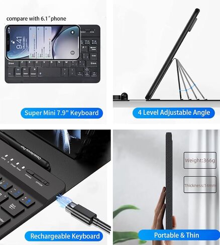 4-in-1 Mini Wireless Keyboard Case for Galaxy Z Fold 8/Fold8 Ultra/7/6/5 in Kuwait